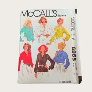 Vintage 1970s McCalls Sewing Pattern 6865 Misses Blouse Size 12 Bust 34 Uncut